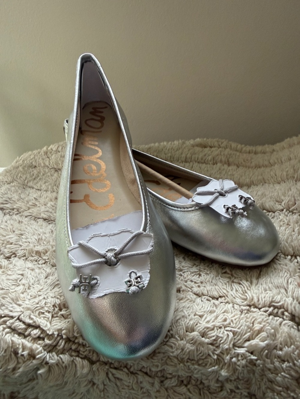 *HOST PICK* Sam Edelman Silver Flora Ballet Flat *NEW*